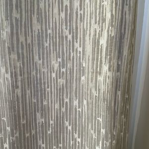 Modern curtain panel. 32 x 102. Rod-pocket AND back tab. Lined. New.